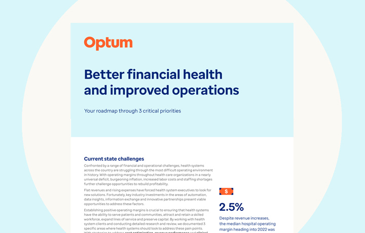 White paper titled 'Better financial health and improved operations'