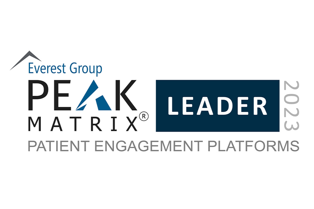 Logo for Everest Group 2023 Patient Engagement Platforms PEAK Matrix Leader 
